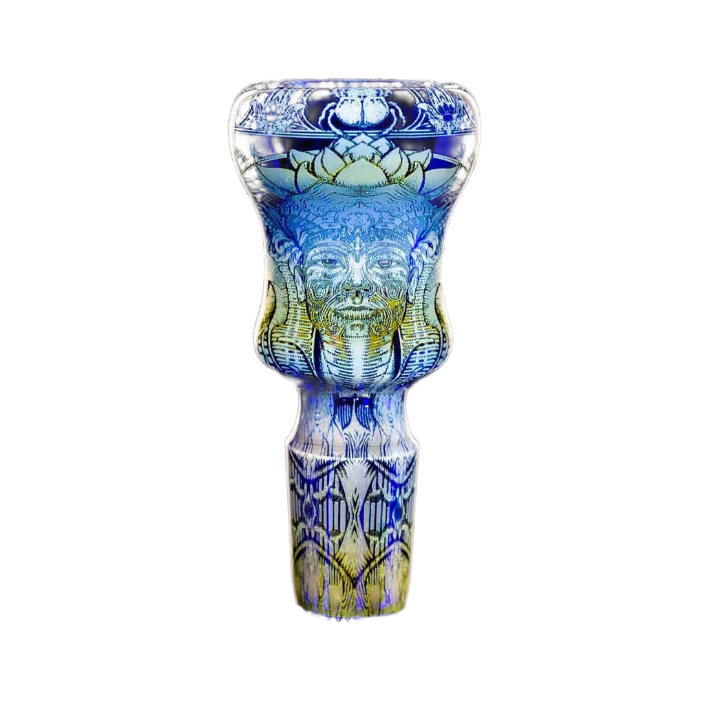 14MM BLUE “ARTIFACT” FLOWER SLIDE-Mothership Glass-NYC Glass