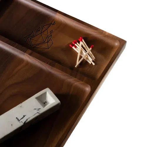 BRNT Designs Yaketa Wood Rolling Tray - Dark Walnut-BRNT-NYC Glass