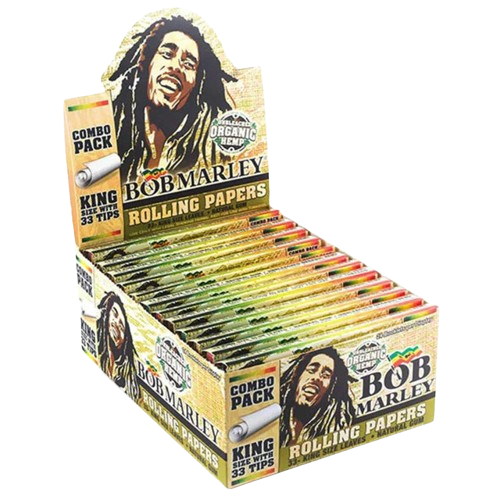 Bob Marley Organic Hemp King Size Rolling Papers with Filter Tips-Bob Marley-NYC Glass