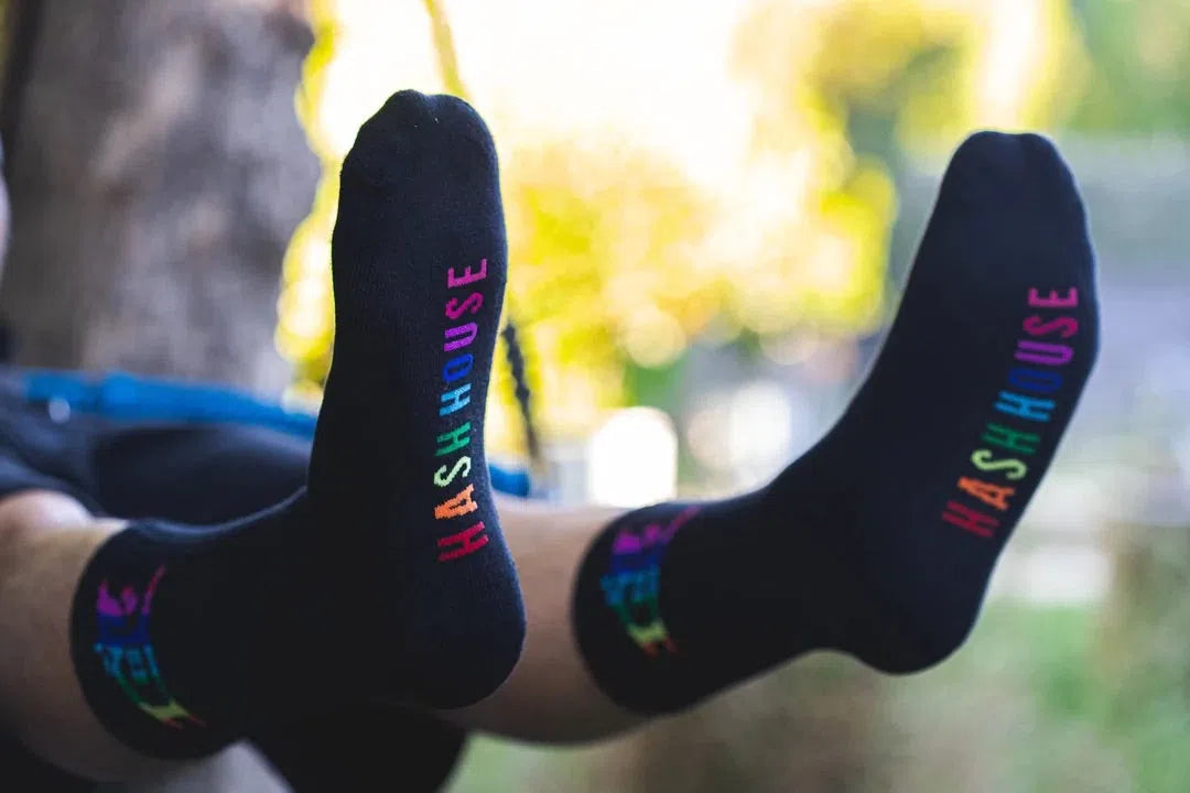 HASHHOUSE SOCKS 2 PAIRS WHITE & BLACK-Hash House-NYC Glass