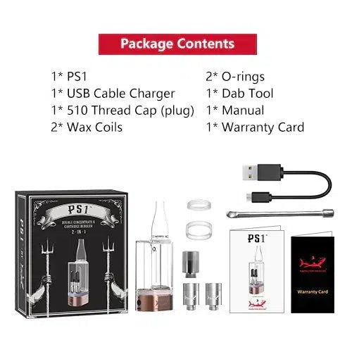 Hamilton Devices CCELL® PS1 Dual 510 Battery and Glass Bubbler-Hamilton Devices CCELL-NYC Glass