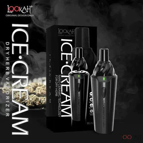 Lookah Ice Cream Dry Herb Vaporizer-Lookah-Black-NYC Glass