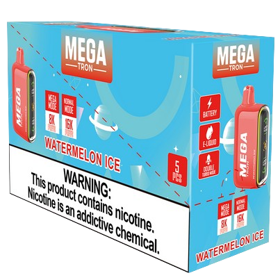 MEGA Tron 16,000 Puff Nicotine Disposable-Nicotine Disposable-Mega-Watermelon Ice-Full Box 5pk-NYC GLASS 718