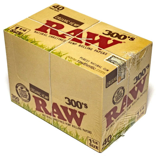 RAW 1 1/4 Classic 300's Rolling Papers - 40pk Box-RAW-Full Box (12000 Leaves)-NYC Glass