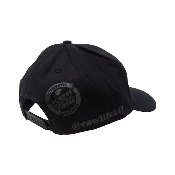 RAW Black on Black Baseball Cap - Classic Brim Adjustable-RAW-NYC Glass