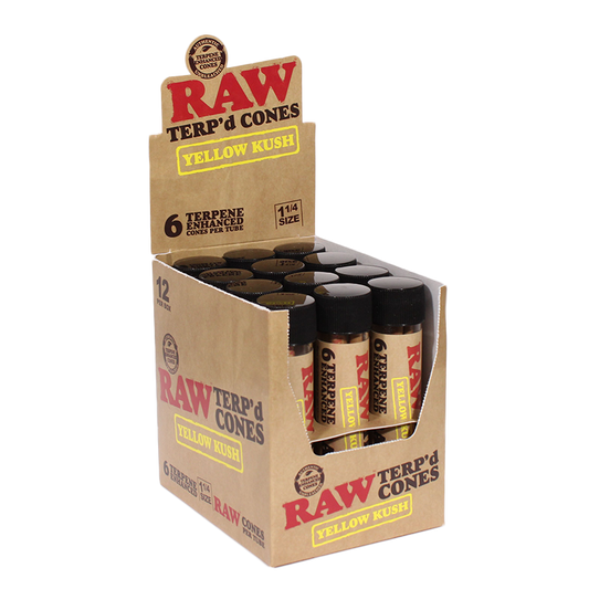 RAW TERP’d Cones 1 1/4-RAW-Full box-Yellow Kush-NYC Glass
