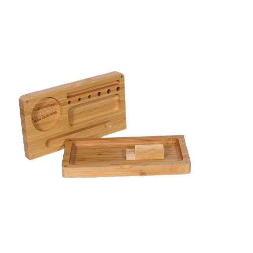 Raw Back Flip Magnetic Bamboo Rolling Tray-RAW-NYC Glass