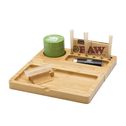 Raw Back Flip Magnetic Bamboo Rolling Tray-RAW-NYC Glass