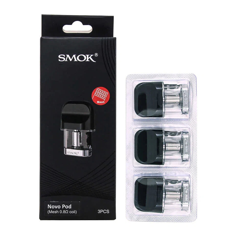 SMOK Novo Mesh 0.8ohm Replacement Pods 3pk NYC GLASS 718 SMOK Novo Mesh 0.8ohm Replacement Pods 3pk NYC GLASS 718