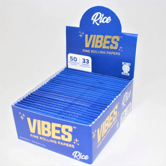 Vibes Rolling Papers Rice King Size Slim - 50pk Box-Vibes-NYC Glass