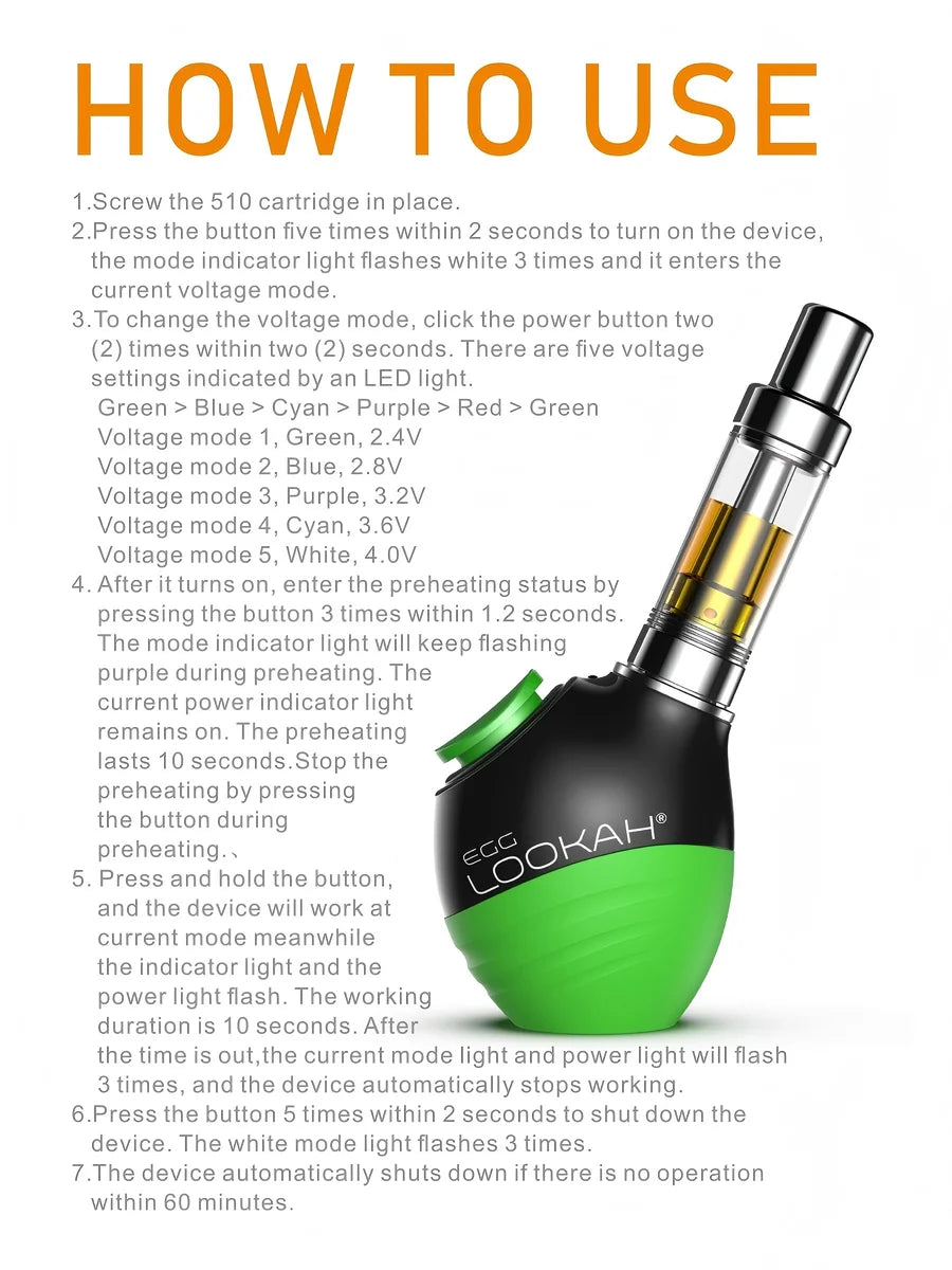 Lookah EGG 510 Vape Battery 350mAh