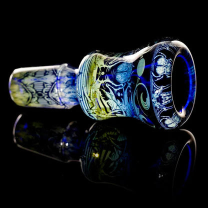 14MM BLUE “ARTIFACT” FLOWER SLIDE-Mothership Glass-NYC Glass