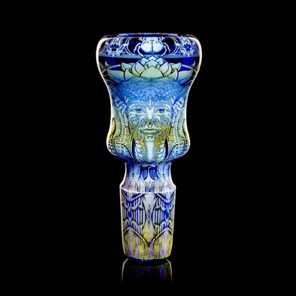 14MM BLUE “ARTIFACT” FLOWER SLIDE-Mothership Glass-NYC Glass