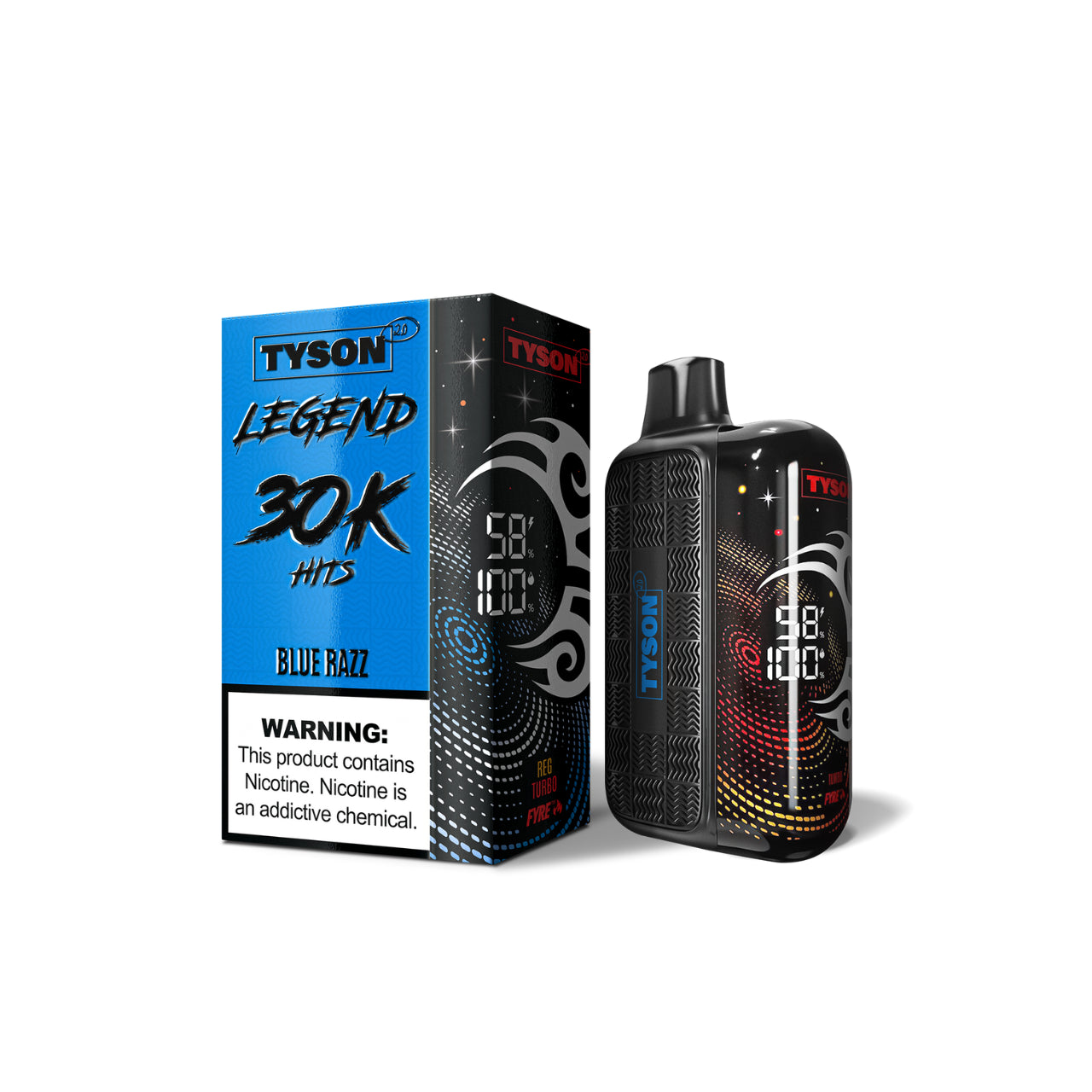 Tyson 2.0 Legend Nicotine Disposable 30,000 Puffs-Tyson-Blue Razz-NYC Glass