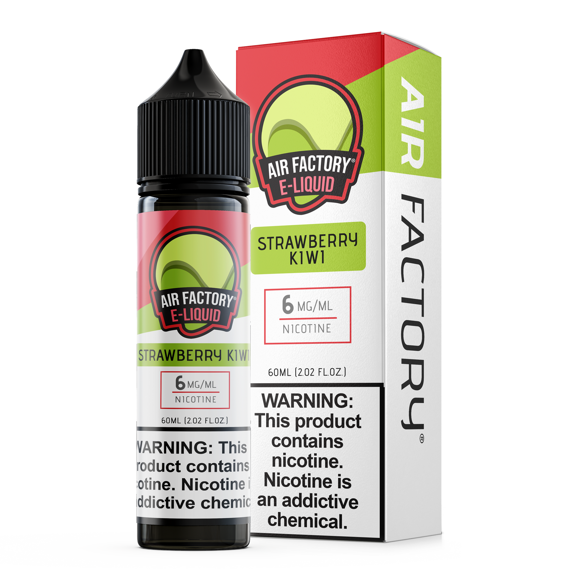 Air Factory Freebase E-Juice 60ml-Air Factory-Strawberry Kiwi-3mg-NYC Glass