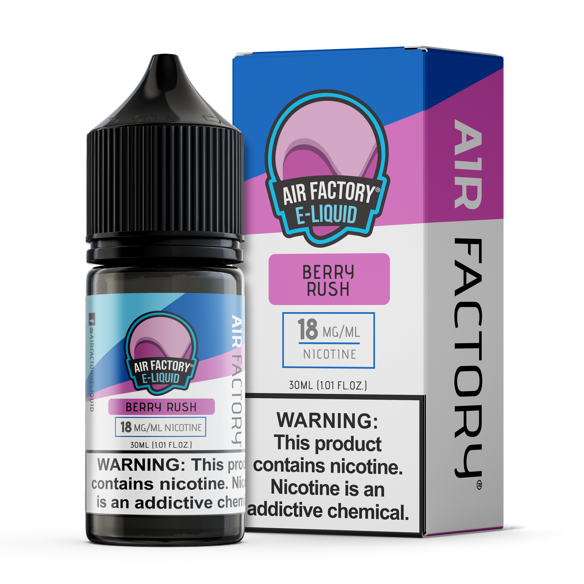 Air Factory Salt Nic E-Juice 30ml-Air Factory-Berry Rush-18mg-NYC Glass