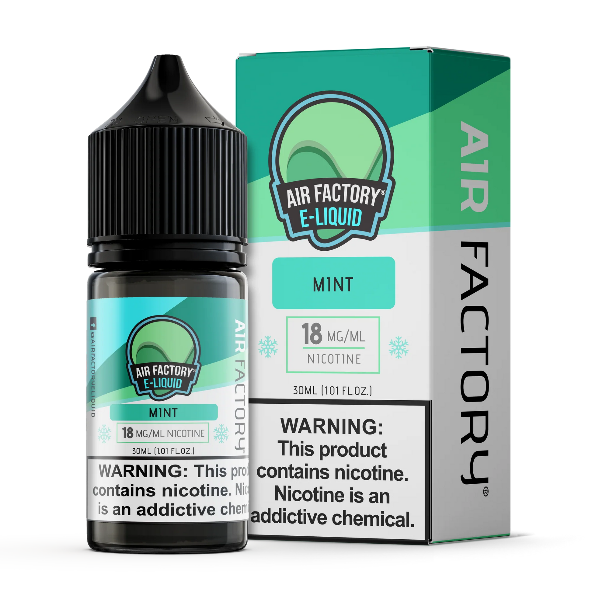 Air Factory Salt Nic E-Juice 30ml-Air Factory-Mint-18mg-NYC Glass