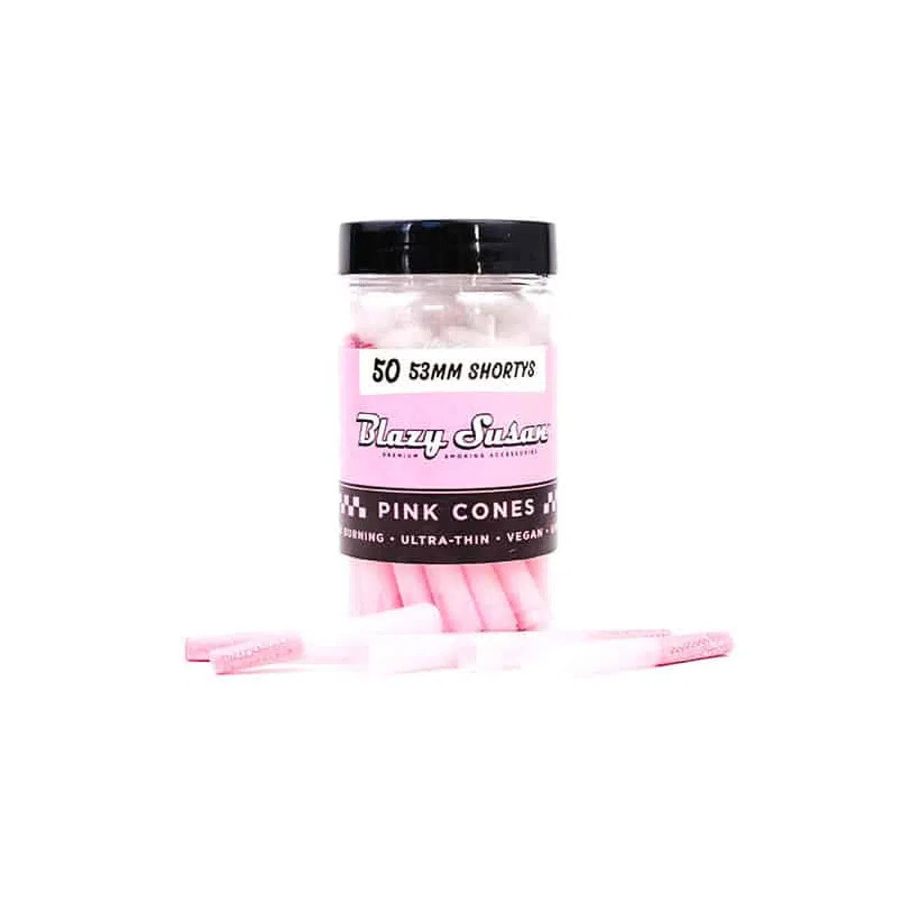 Blazy Susan Pink 53mm Shortys Cones (50ct)-Blazy Susan-NYC Glass