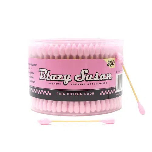 Blazy Susan Pink Cotton Buds 300ct Jar-Blazy Susan-NYC Glass