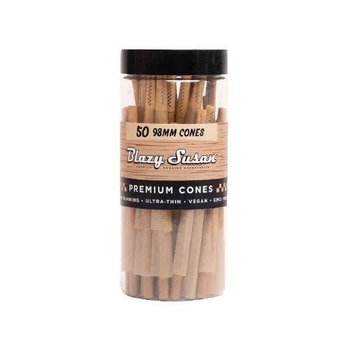 Blazy Susan Unbleached 98mm Cones (50ct)-Blazy Susan-NYC Glass