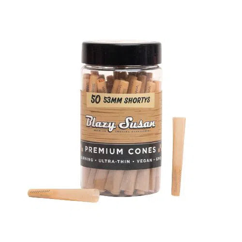 Blazy Susan Unbleached Shortys 53mm Cones (50ct)-Blazy Susan-NYC Glass