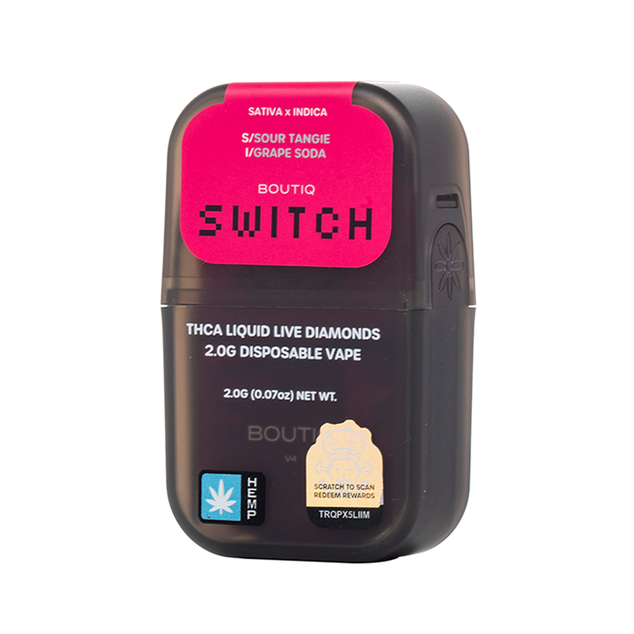 Boutiq Live Resin THCA Disposable-boutiq-• Sour Tangie(S) + Grape Soda(I)-NYC Glass