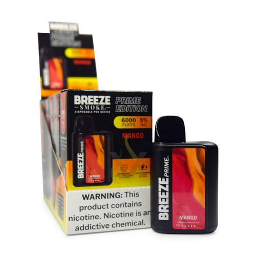 Breeze Prime 6,000 Puff Nicotine Disposable 5pk-Breeze-Mango-NYC Glass