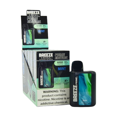 Breeze Prime 6,000 Puff Nicotine Disposable 5pk-Breeze-Mint-NYC Glass