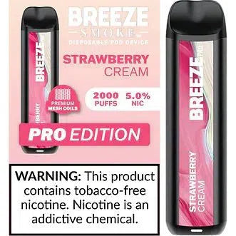 Breeze Pro 2000 Puff Nicotine Disposable-Breeze-Strawberry Cream-NYC Glass