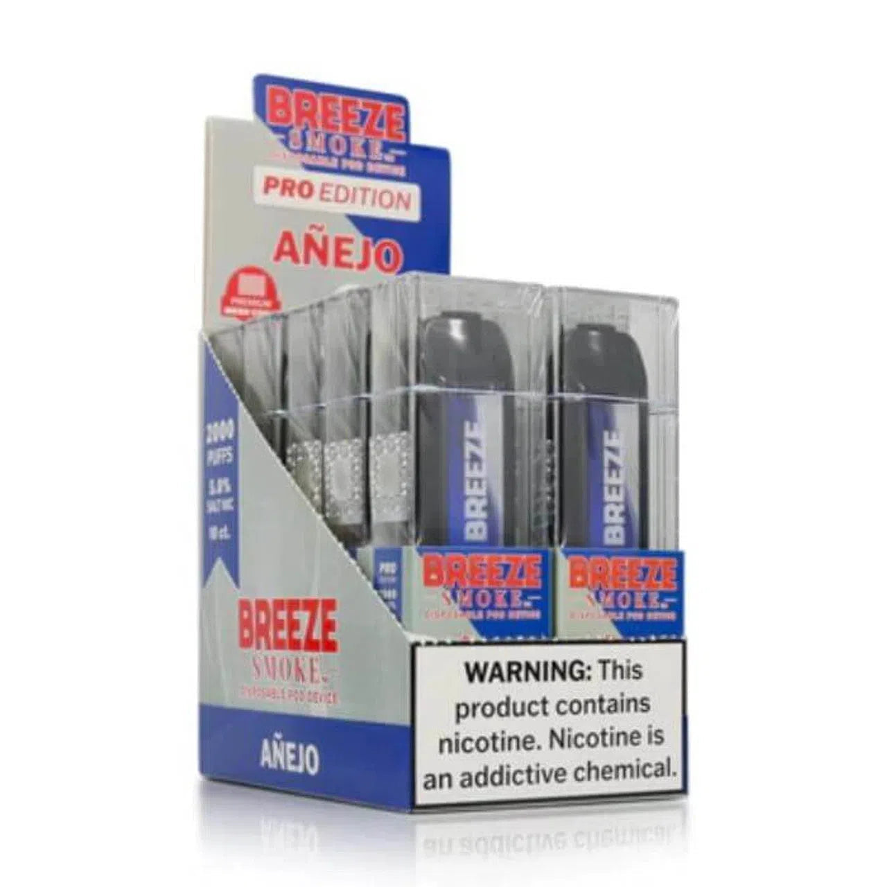 Breeze Pro 2000 Puff Nicotine Disposable - Full Box NYC GLASS 718 Breeze Pro 2000 Puff Nicotine Disposable - Full Box NYC GLASS 718