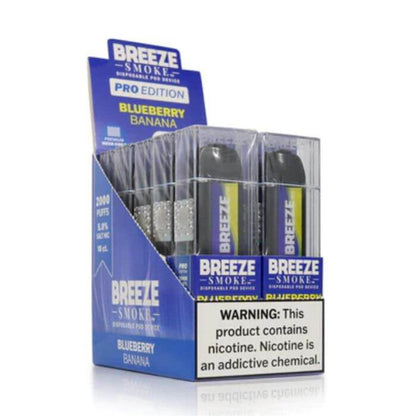 Breeze Pro 2000 Puff Nicotine Disposable - Full Box-Breeze-Blueberry Banana-NYC Glass