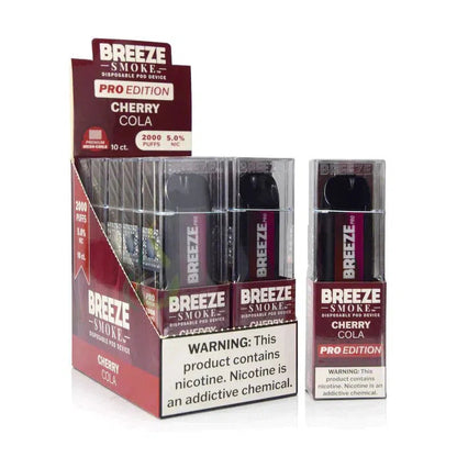 Breeze Pro 2000 Puff Nicotine Disposable - Full Box-Breeze-Cherry Cola-NYC Glass