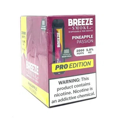 Breeze Pro 2000 Puff Nicotine Disposable - Full Box-Breeze-Pineapple Passion-NYC Glass