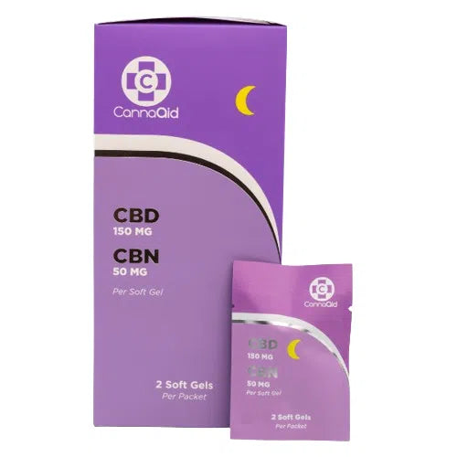 CannaAid CBD + CBN Soft Gel Capsules 400mg 2pk-CannaAid-NYC Glass