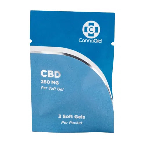 CannaAid CBD Soft Gel Capsules 500mg 2pk-CannaAid-NYC Glass