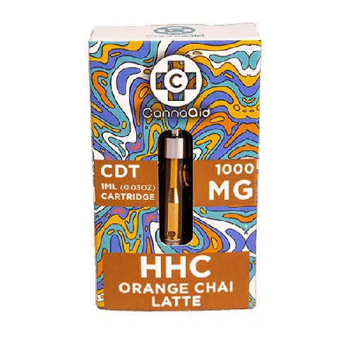 CannaAid CDT + HHC 1ml Vape Cartridge-CannaAid-Orange Chai Latte-NYC Glass