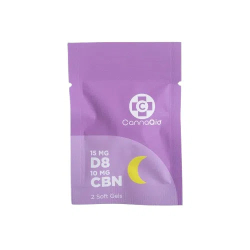 CannaAid Delta 8 + CBN Soft Gel Capsules 50mg 2pk-CannaAid-NYC Glass