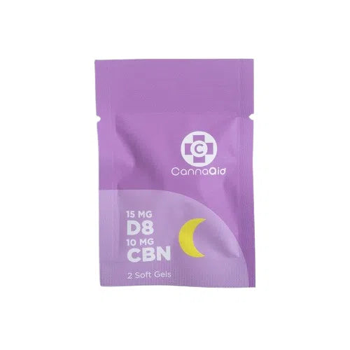CannaAid Delta 8 + CBN Soft Gel Capsules 50mg 2pk-THC Capsules-CannaAid-NYC Glass