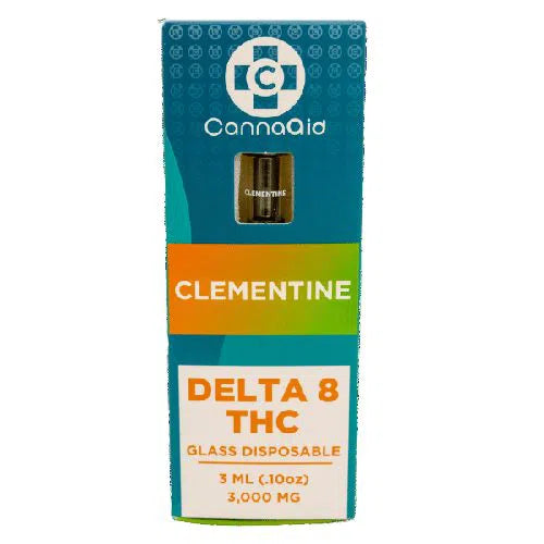 CannaAid Delta 8 + Live Resin CDT 3ml Glass Rechargeable Disposable-CannaAid-Clementine (Sativa)-NYC Glass