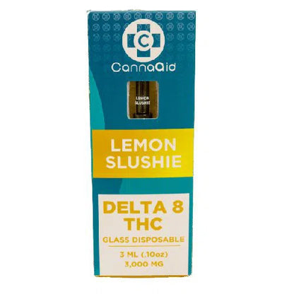 CannaAid Delta 8 + Live Resin CDT 3ml Glass Rechargeable Disposable-CannaAid-Lemon Slushie (Hybrid)-NYC Glass