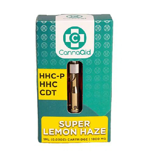 CannaAid HHC + HHCP + Live Resin CDT 1ml Vape Cartridge-CannaAid-Super Lemon Haze (Sativa)-NYC Glass
