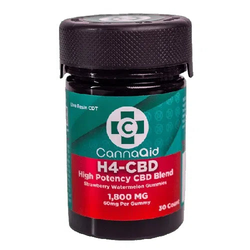 CannaAid High Potency H4 CBD Gummies 1800mg 30ct Jar-CannaAid-NYC Glass