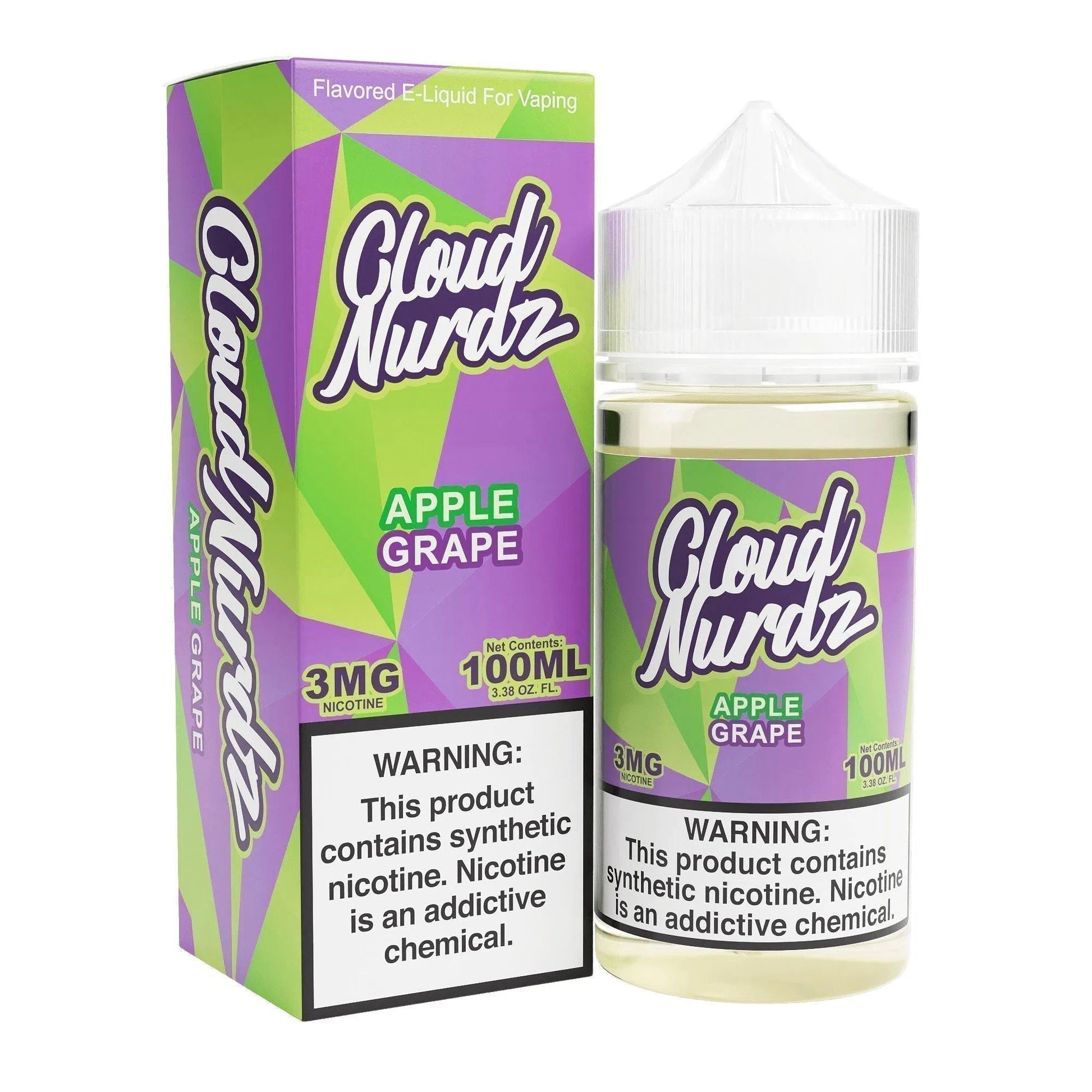 Cloud Nurdz 100ml E-Juice-Cloud Nurdz-Grape Apple 3mg-NYC Glass