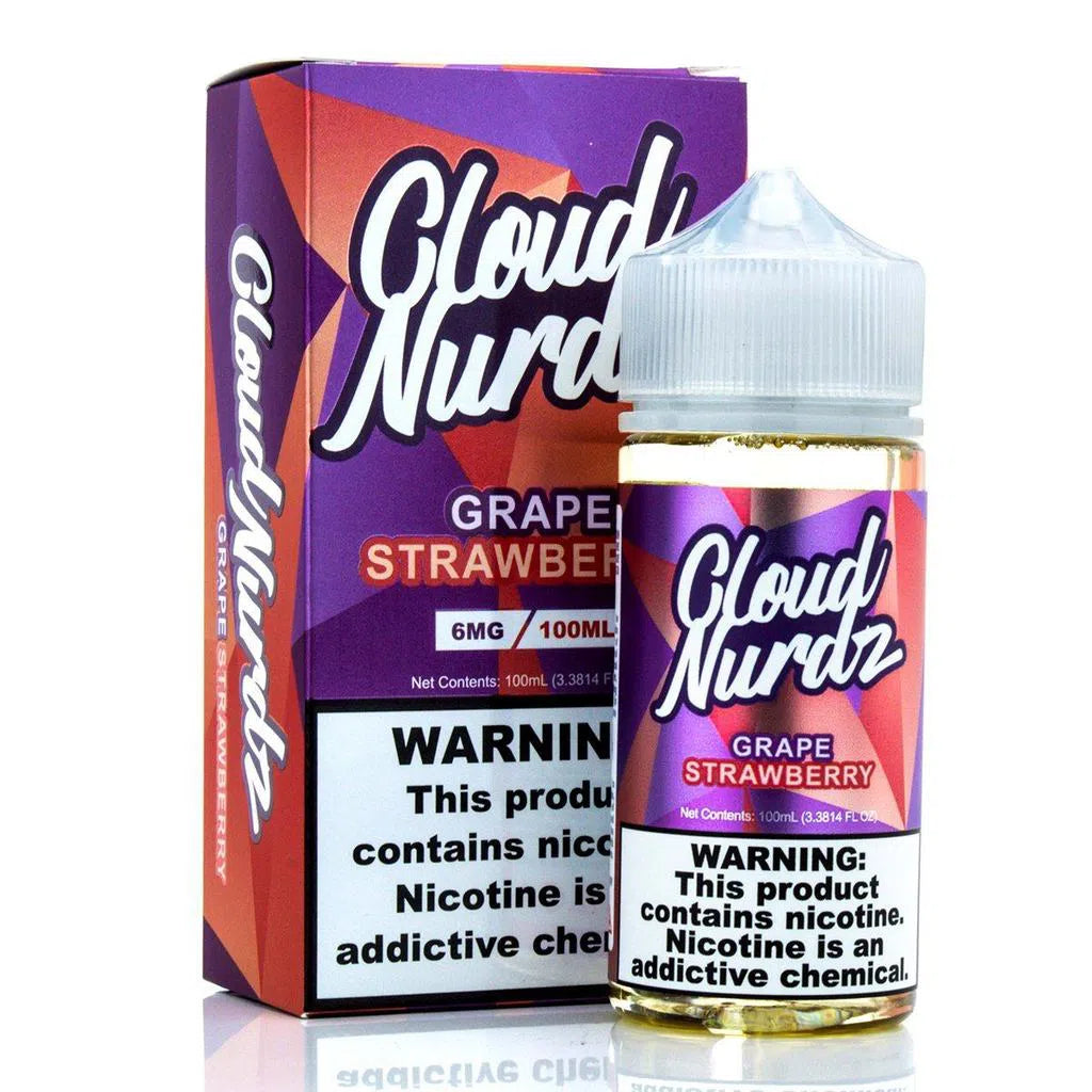 Cloud Nurdz 100ml E-Juice-Cloud Nurdz-Grape Strawberry 6mg-NYC Glass