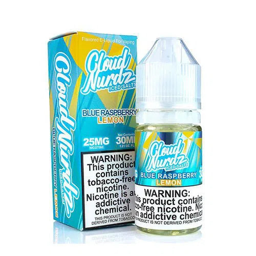 Cloud Nurdz Salts Tobacco-Free 30ml E-Juice-Cloud Nurdz-Iced Blue Raspberry Lemon 25mg-NYC Glass