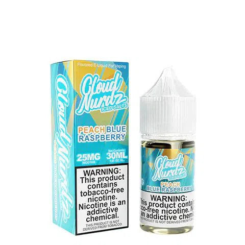 Cloud Nurdz Salts Tobacco-Free 30ml E-Juice-Cloud Nurdz-Iced Peach Blue Raspberry 25mg-NYC Glass