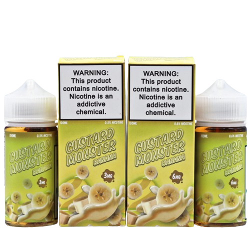 Custard Monster Freebase E-Juice 100ml-Custard Monster-Banana-3mg-NYC Glass