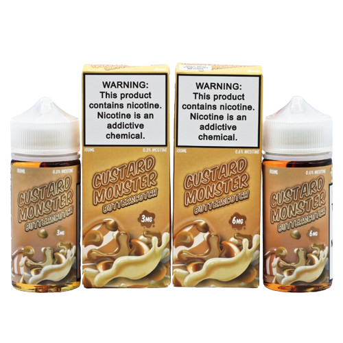 Custard Monster Freebase E-Juice 100ml-Custard Monster-Butterscotch-3mg-NYC Glass