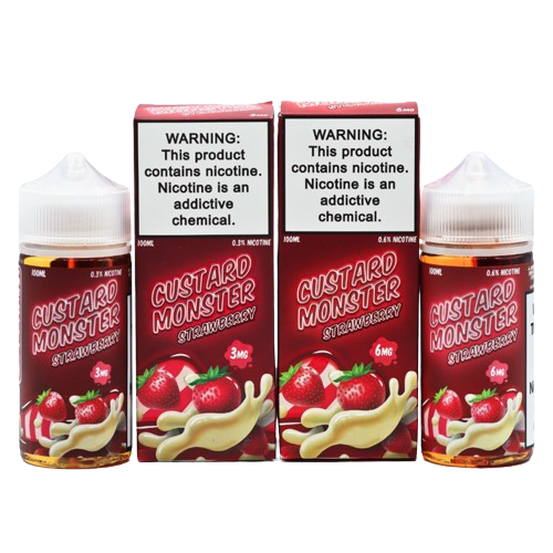 Custard Monster Freebase E-Juice 100ml-Custard Monster-Strawberry-3mg-NYC GLASS 718