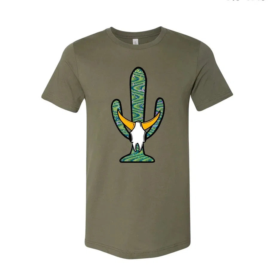 DARBY SIGNATURE GREEN SAGUARO CACTUS BELLA CANVAS UNISEX COTTON CREW T-SHIRT-Darby-Medium-NYC Glass